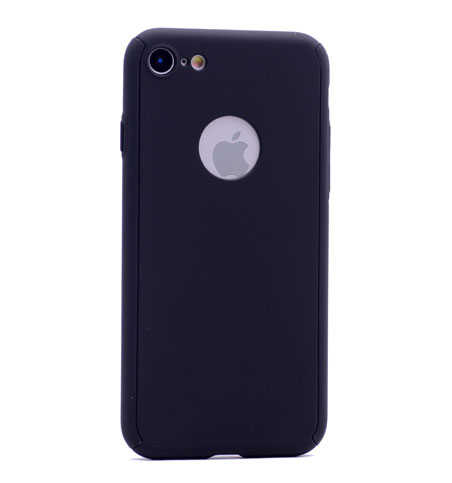 Apple iPhone 7 Kılıf Zore 360 3 Parçalı Rubber Kapak - Siyah