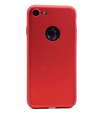 Apple iPhone 7 Kılıf Zore 360 3 Parçalı Rubber Kapak - Kırmızı