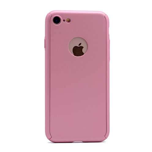 Apple iPhone 7 Kılıf Zore 360 3 Parçalı Rubber Kapak - Rose Gold