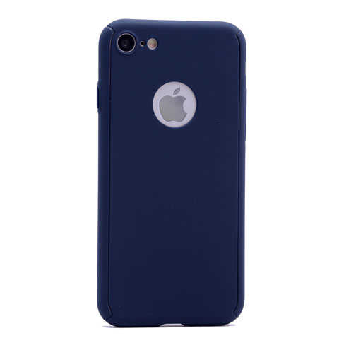 Apple iPhone 7 Kılıf Zore 360 3 Parçalı Rubber Kapak - Lacivert
