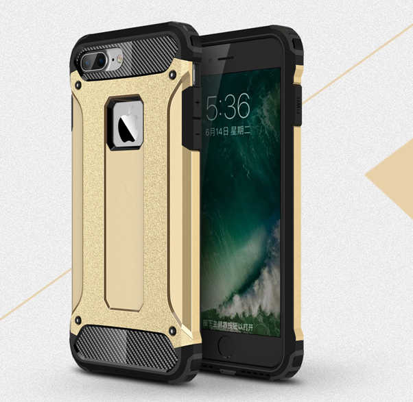 Apple iPhone 7 Kılıf Zore Crash Silikon Kapak - Gold