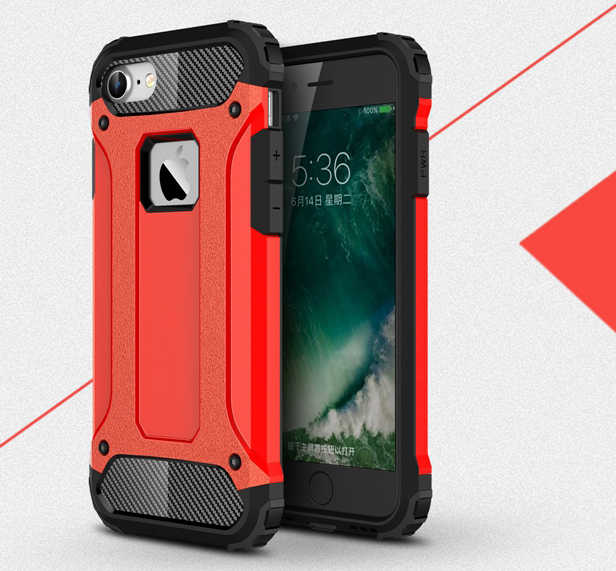 Apple iPhone 7 Kılıf Zore Crash Silikon Kapak - Kırmızı