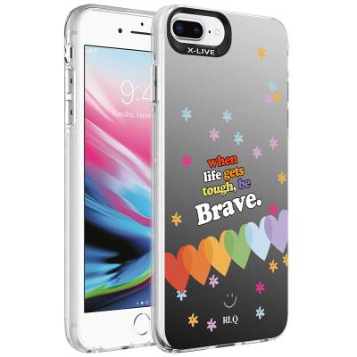 Apple iPhone 7 Plus Kılıf Desenli Zore Silver Sert Kapak - Zore