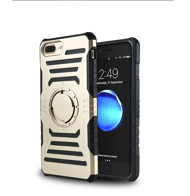 Apple iPhone 7 Plus Kılıf Zore 2 in 1 Kol Bandı - Gold