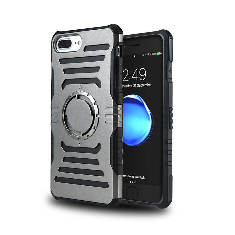 Apple iPhone 7 Plus Kılıf Zore 2 in 1 Kol Bandı - Füme
