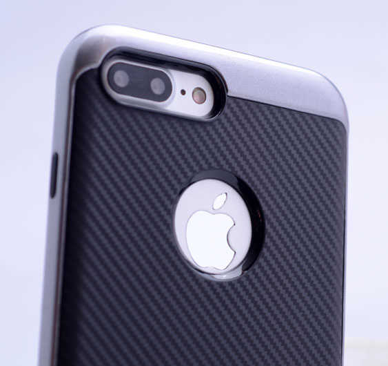 Apple iPhone 7 Plus Kılıf Zore Karbon Mono Silikon