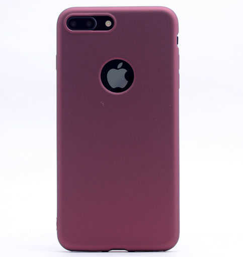 Apple iPhone 7 Plus Kılıf Zore Premier Silikon Kapak - Mürdüm