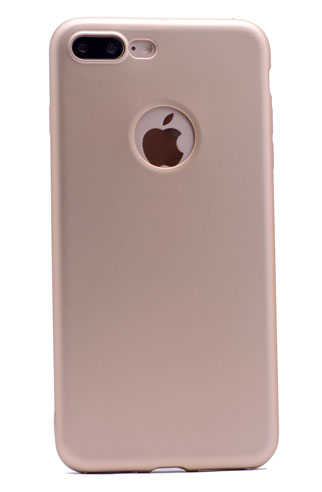 Apple iPhone 7 Plus Kılıf Zore Premier Silikon Kapak - Gold