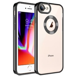 Apple iPhone 8 Case Camera Protected Zore Omega Cover With Logo Black