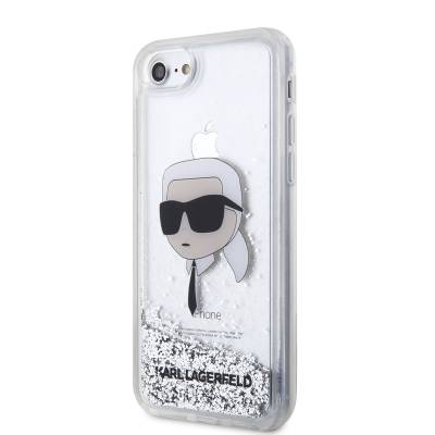 Apple iPhone 8 Case Karl Lagerfeld Liquid Glitter Karl Head Design Cover - 7