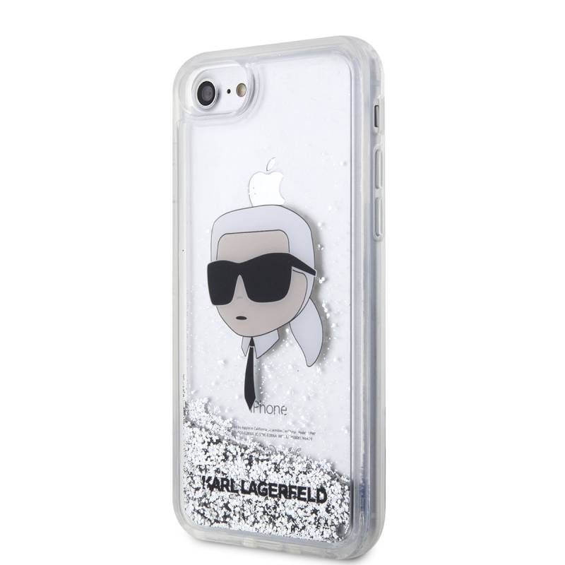 Apple iPhone 8 Case Karl Lagerfeld Liquid Glitter Karl Head Design Cover - 7