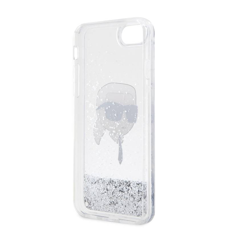 Apple iPhone 8 Case Karl Lagerfeld Liquid Glitter Karl Head Design Cover - 5