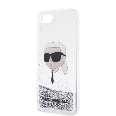 Apple iPhone 8 Case Karl Lagerfeld Liquid Glitter Karl Head Design Cover - 9