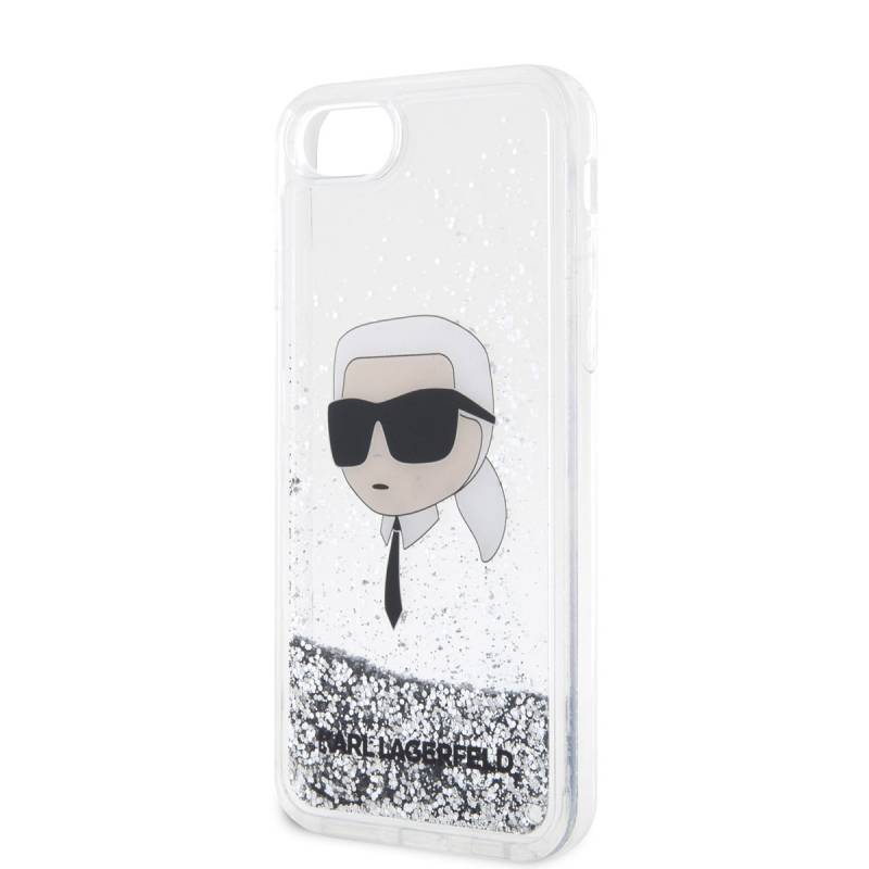 Apple iPhone 8 Case Karl Lagerfeld Liquid Glitter Karl Head Design Cover - 9