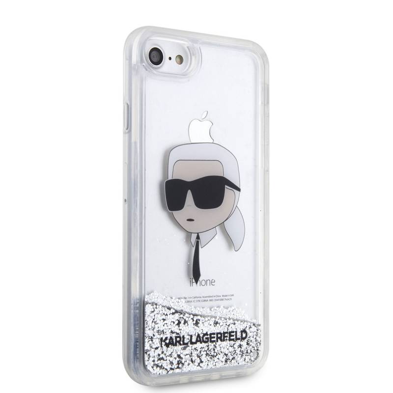 Apple iPhone 8 Case Karl Lagerfeld Liquid Glitter Karl Head Design Cover - 2