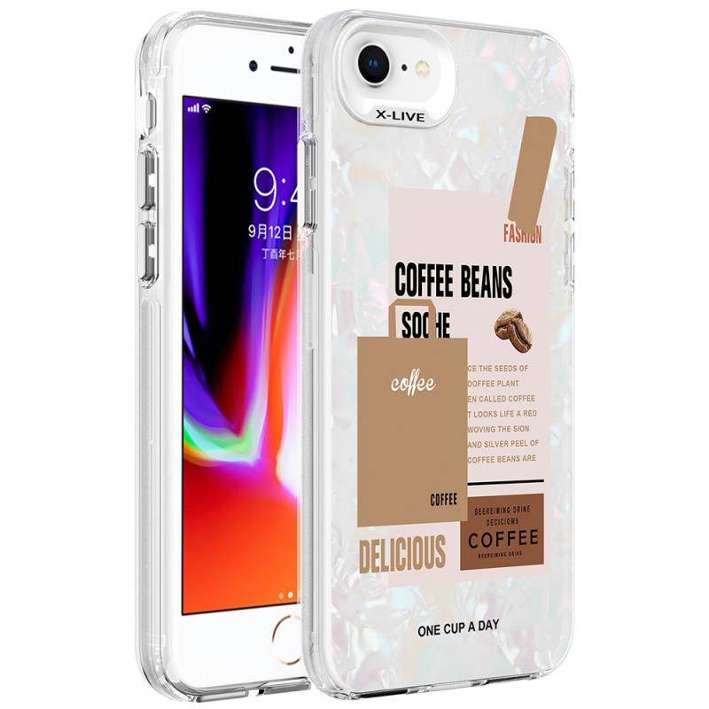 Apple iPhone 8 Case Marble Pattern Zore Marbello Cover - 2