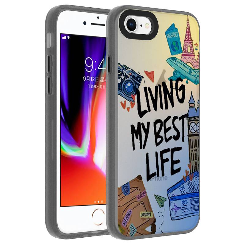 Apple iPhone 8 Case Patterned Zore Dragon Hard Cover - 3