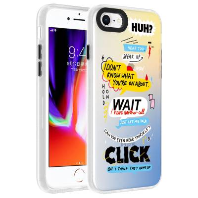 Apple iPhone 8 Case Patterned Zore Dragon Hard Cover Kelimeler