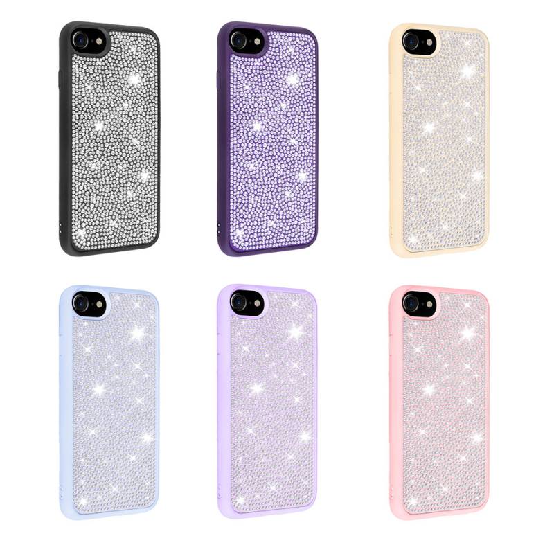 Apple iPhone 8 Case Shiny Stone Design Zore Stone Cover - 2
