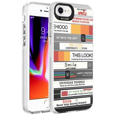 Apple iPhone 8 Kılıf Desenli Zore Silver Sert Kapak - Zore