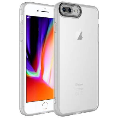 Apple iPhone 8 Plus Case Camera Protected Transparent Zore Post Cover - Zore