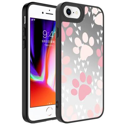 Apple iPhone 8 Plus Case Mirror Patterned Camera Protected Glossy Zore Mirror Cover - Zore