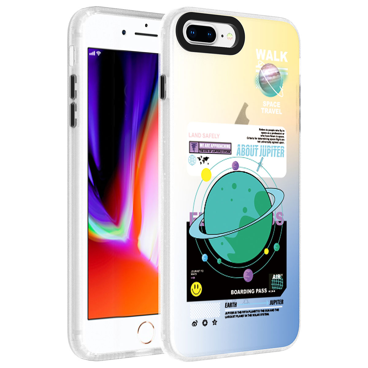 Apple iPhone 8 Plus Kılıf Desenli Zore Dragon Sert Kapak - Gezegen