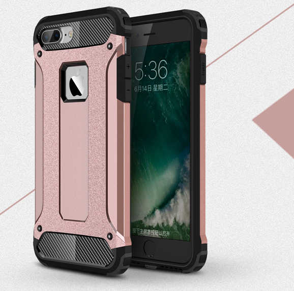 Apple iPhone 8 Plus Kılıf Zore Crash Silikon Kapak - Rose Gold
