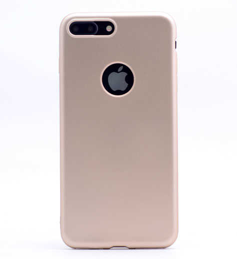 Apple iPhone 8 Plus Kılıf Zore Premier Silikon Kapak - Gold