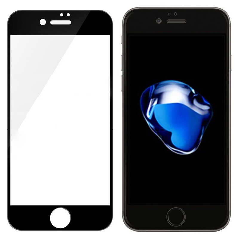 Apple iPhone 8 Plus Zore 3D Muzy Temperli Cam Ekran Koruyucu - Siyah