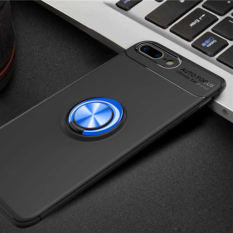 Apple iPhone 8 Plus Kılıf Zore Ravel Silikon Kapak - Siyah-Mavi