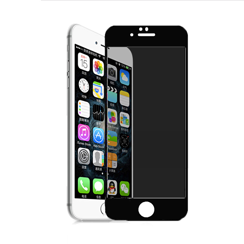 Apple iPhone 8 Plus Zore Rika Premium Privacy Temperli Cam Ekran Koruyucu - Siyah