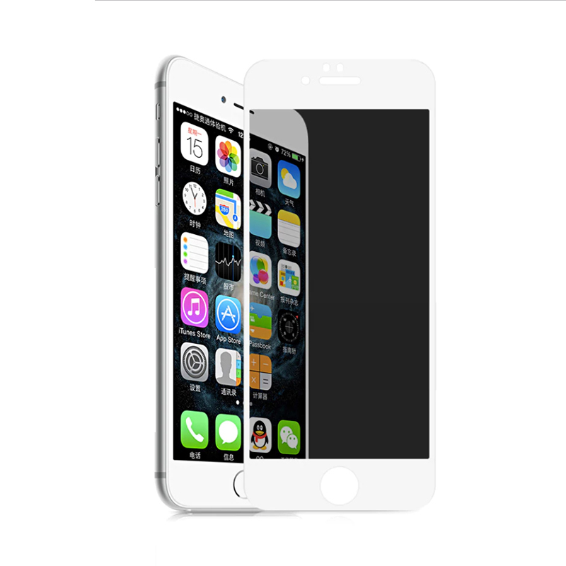 Apple iPhone 8 Plus Zore Rika Premium Privacy Temperli Cam Ekran Koruyucu - Beyaz