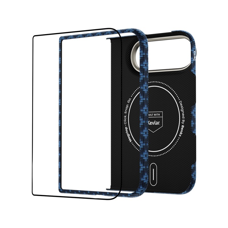 Apple iPhone Duo Benks ArmorAir ArmorGrid Grand Combo Üçlü Aksesuar Seti (Ön Arka Kevlar Karbon Kapak + Ekran Koruyucu) - 8