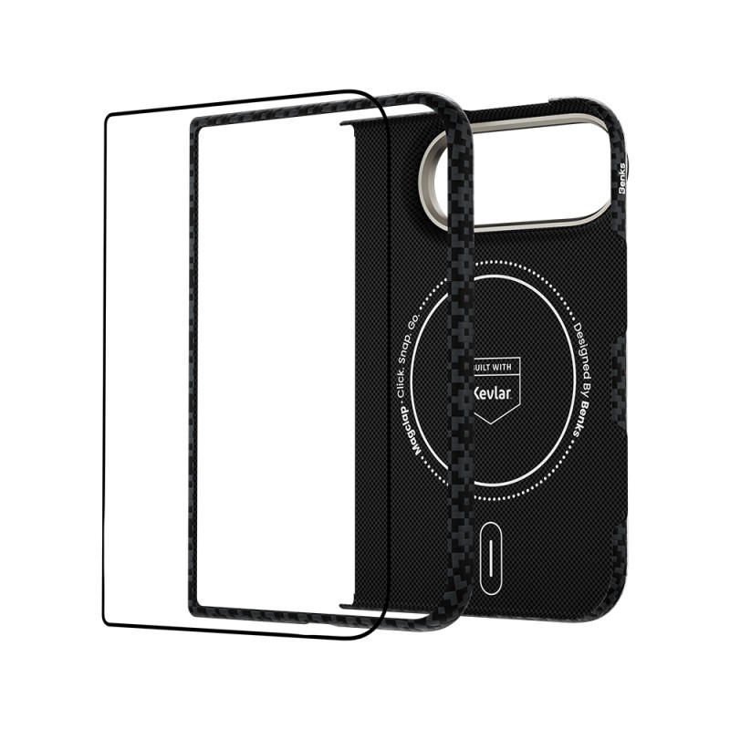 Apple iPhone Duo Benks ArmorAir ArmorGrid Grand Combo Üçlü Aksesuar Seti (Ön Arka Kevlar Karbon Kapak + Ekran Koruyucu) - 7