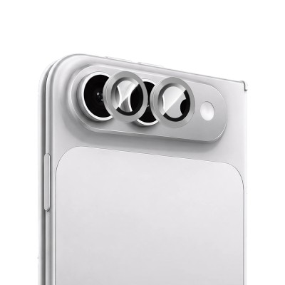 Apple iPhone Duo CaseWorld Alloy One-Piece Serisi Anti Reflective Kamera Lens Koruyucu Gümüş