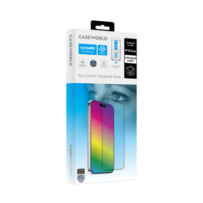Apple iPhone Duo CaseWorld Applicator Series 2.5D Sapphire 0.33mm Tempered Glass Screen Protector with Eyesafe Blue Light Technology + Application Tool - 6