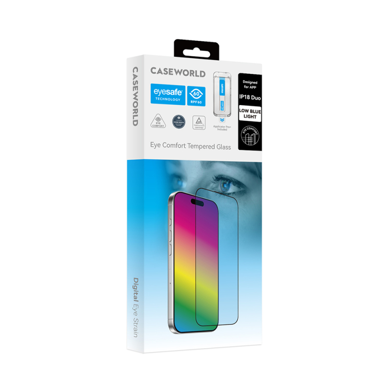Apple iPhone Duo CaseWorld Applicator Serisi 2.5D Eyesafe Mavi Işık Teknolojili 0.33mm Temperli Cam Ekran Koruyucu + Uygulama Aparatı - 6