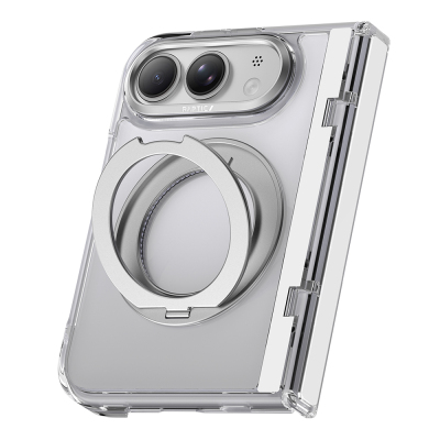 Apple iPhone Duo (Fold) Kılıf M-safe Şarj Özellikli Raptic Air Stand Serisi Aynalı Arka Yüzey Standlı Kapak - Raptic