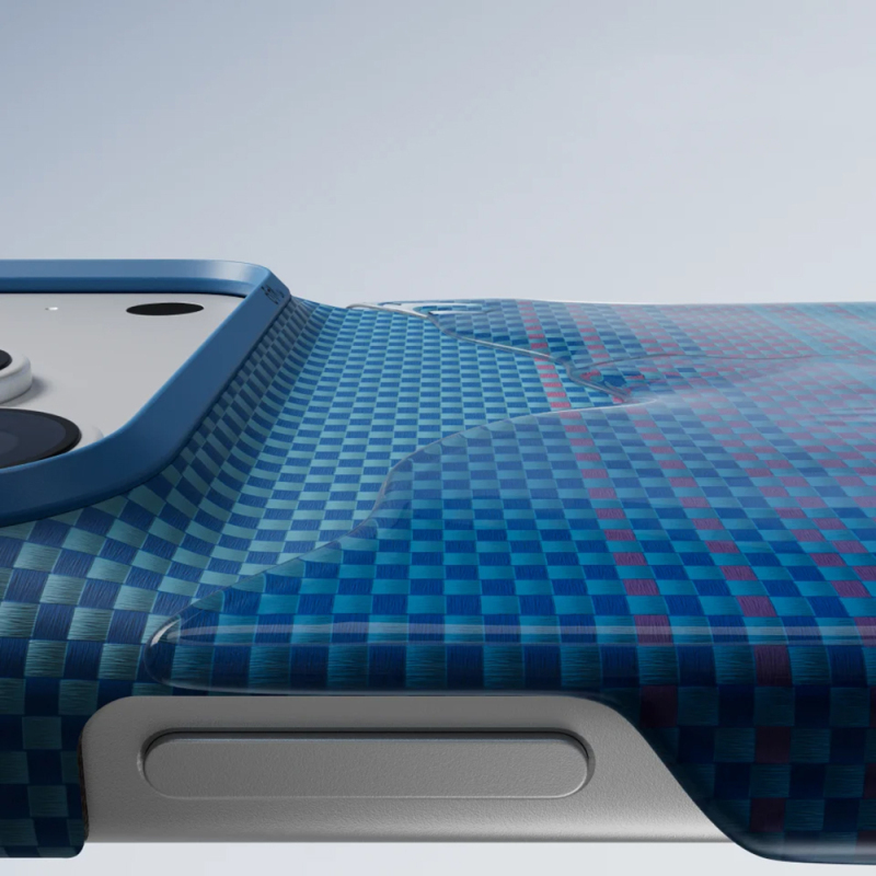 Apple iPhone Duo Kılıf M-safe Şarj Özellikli Aramid Karbon Fiber Pitaka Moonrise 2.0 Nights Serisi Kapak - 4