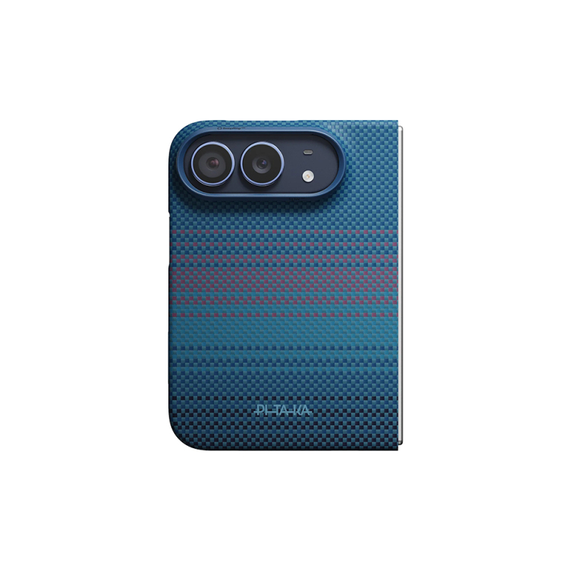 Apple iPhone Duo Kılıf M-safe Şarj Özellikli Aramid Karbon Fiber Pitaka Moonrise 2.0 Nights Serisi Kapak - 2