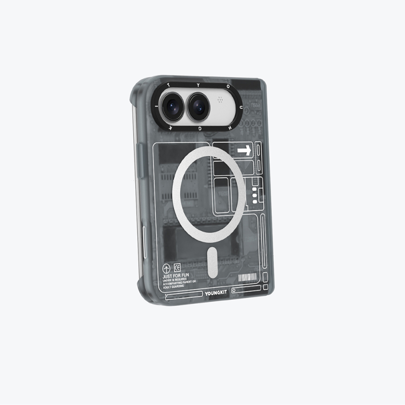 Apple iPhone Duo Kılıf M-safe Şarj Özellikli Kamera Denetim Butonlu Youngkit Technology Serisi Kapak - 14