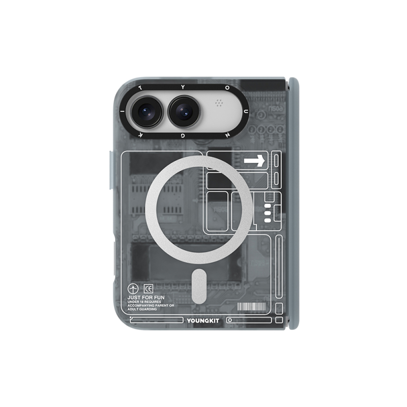 Apple iPhone Duo Kılıf M-safe Şarj Özellikli Kamera Denetim Butonlu Youngkit Technology Serisi Kapak - 11