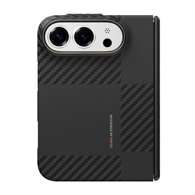 Apple iPhone Duo Kılıf M-safe Şarj Özellikli Metal Kamera Çerçeveli Raptic Aramid SkinPro Mondrian Serisi Karbon Kapak - 3
