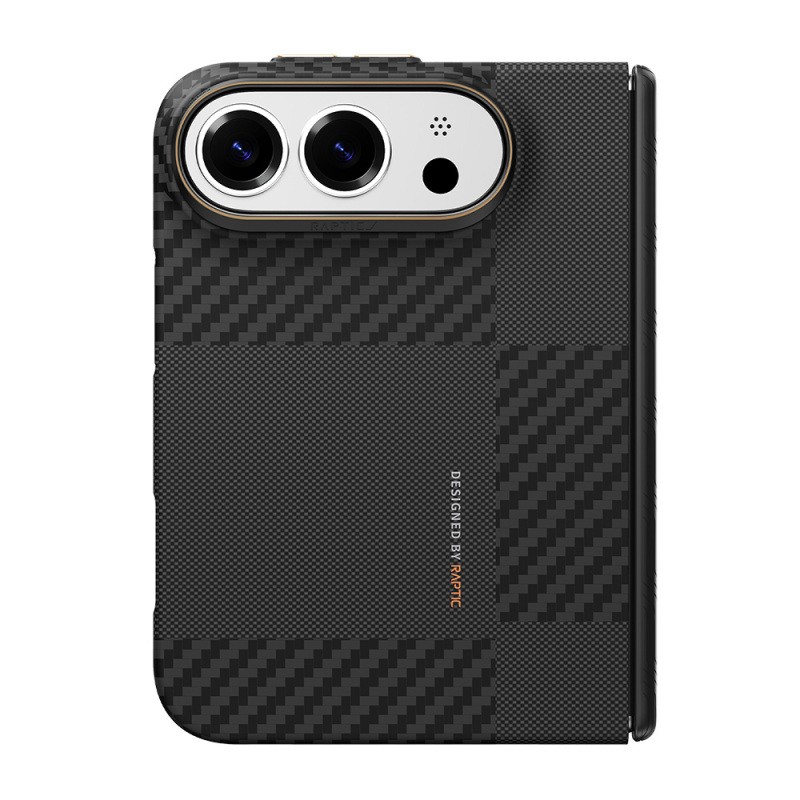 Apple iPhone Duo Kılıf M-safe Şarj Özellikli Metal Kamera Çerçeveli Raptic Aramid SkinPro Mondrian Serisi Karbon Kapak - 3