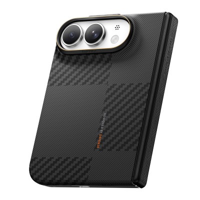 Apple iPhone Duo Kılıf M-safe Şarj Özellikli Metal Kamera Çerçeveli Raptic Aramid SkinPro Mondrian Serisi Karbon Kapak - 4