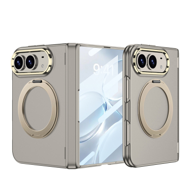 Apple iPhone Duo Kılıf M-safe Şarj Özellikli Zore Kıpta KPT-07 Ring Standlı Sert PC Kapak - GKK