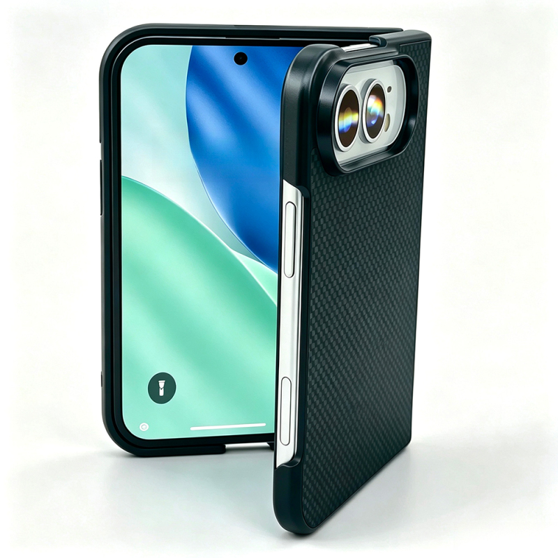 Apple iPhone Duo Kılıf M-Safe Şarj Özellikli Zore Noxi PU Karbon Tasarımlı Kapak - 5