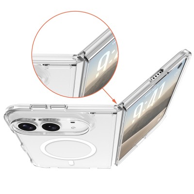 Apple iPhone Duo Kılıf Zore M-safe Şarj Özellikli Şeffaf Kamera Çerçeveli UTS PC Kapak - 2