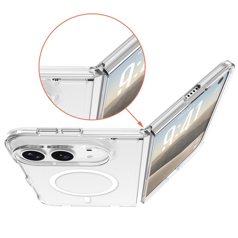 Apple iPhone Duo Kılıf Zore M-safe Şarj Özellikli Şeffaf Kamera Çerçeveli UTS PC Kapak - 2